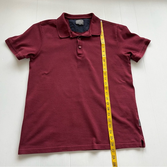 Peter Werth London Polo Collared Pullover Short Sleeve Shirt Maroon Large - Picture 9 of 11